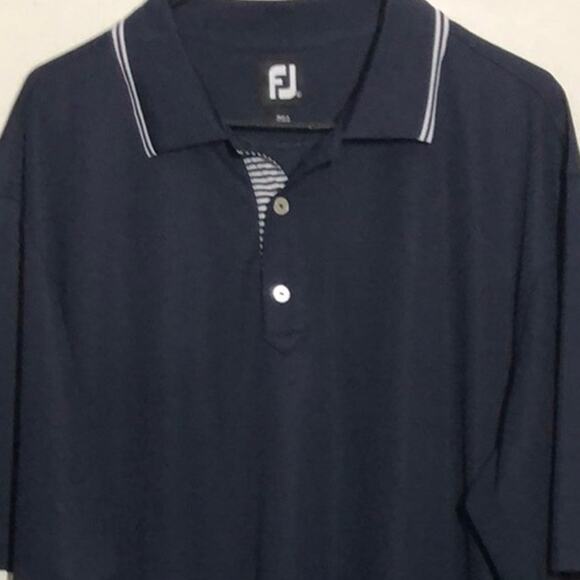 Footjoy Mens Polo Shirt Size Xl Golf Classic Comfort Nautical Navy Blue White - Picture 1 of 7